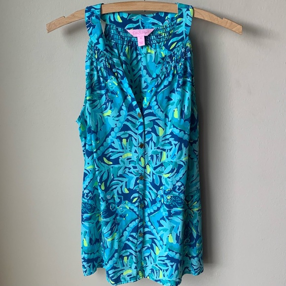 Lilly Pulitzer Midnight Cove silk SOIE tank top - Picture 5 of 10